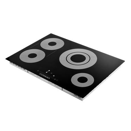 Cosmo 30" Electric Ceramic Glass Cooktop with 4 Burners, Triple Zone Element, Sync Burners, Hot Surface Indicator Light and Touch Control