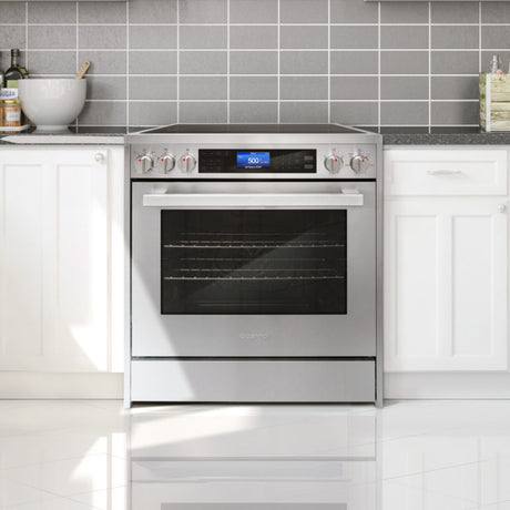 Cosmo Commercial-Style 30" 5 cu. ft. Single Oven Electric Range with 7 Function Convection Oven in Stainless Steel