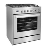 Cosmo 30" 5.0 cu. ft. Single Oven Gas Range with 5 Burner Cooktop and Heavy Duty Cast Iron Grates in Stainless Steel