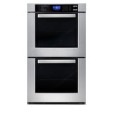Cosmo COS-30EDWC 30" Electric Double Wall Oven with 5 cu. ft. Capacity, Turbo True European Convection, 7 Cooking Modes, Self-Cleaning in Stainless Steel