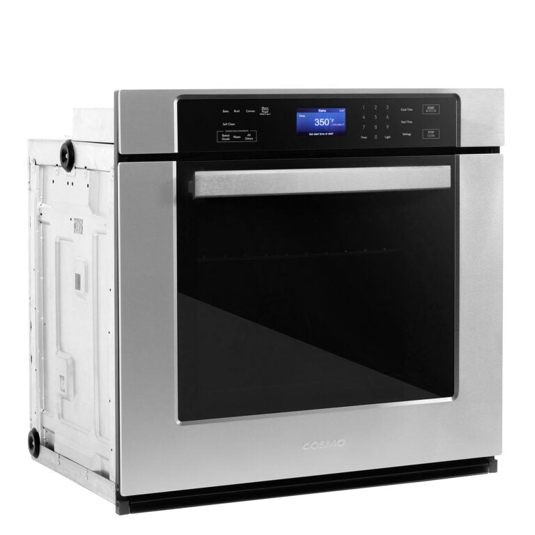 Cosmo 30" 5 cu. ft. Single Electric Wall Oven with True European Convection and Self Cleaning in Stainless Steel