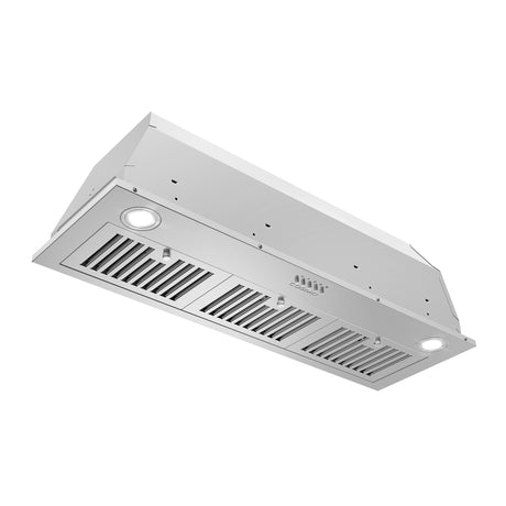 Cosmo 36" 380 CFM Ducted Insert Range Hood in Stainless Steel with Push Button Controls LED Lights and Permanent Filters