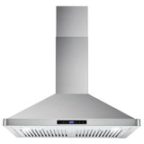 Cosmo 30" Ductless Wall Mount Range Hood in Stainless Steel with LED Lighting and Carbon Filter Kit for Recirculating