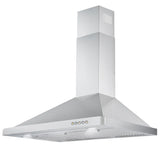 Cosmo 36" Ductless Wall Mount Range Hood in Stainless Steel with LED Lighting and Carbon Filter Kit for Recirculating