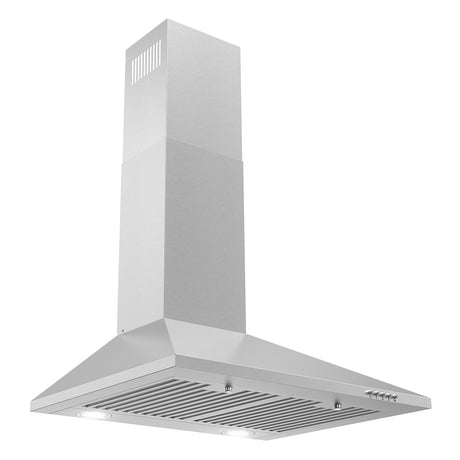 Cosmo 24" Ducted Wall Mount Range Hood in Stainless Steel with LED Lighting and Permanent Filters