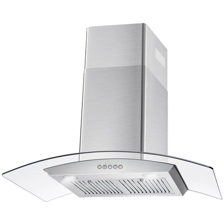 Cosmo 36" Ducted Wall Mount Range Hood in Stainless Steel with LED Lighting and Permanent Filters