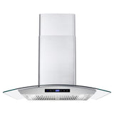 Cosmo 30" Ducted Wall Mount Range Hood in Stainless Steel with Touch Controls, LED Lighting and Permanent Filters