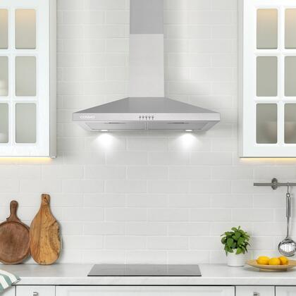 Cosmo 30" Ducted Wall Mount Range Hood in Stainless Steel with LED Lighting and Reusable Filters