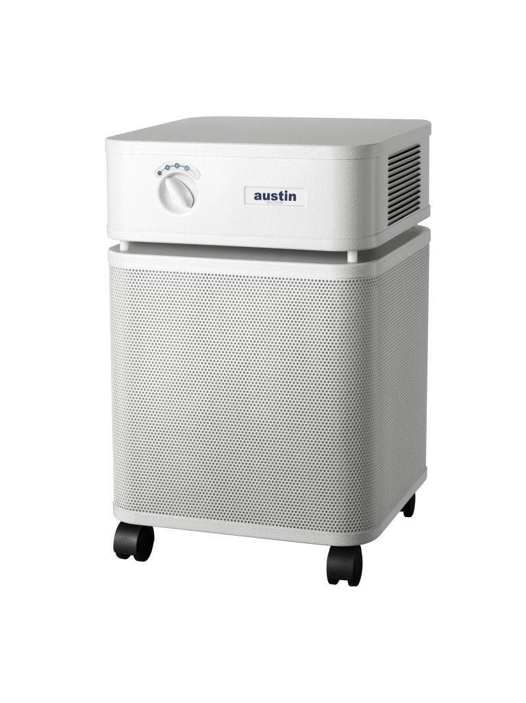 Austin Air HealthMate Air Purifier in Sandstone from the front angle