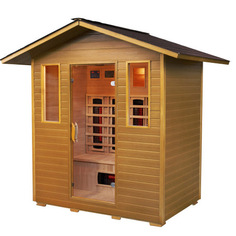 Cayenne 4-Person Outdoor Sauna turned
