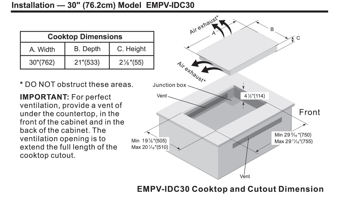 Empava 30 in Induction Cooktop - IDC30