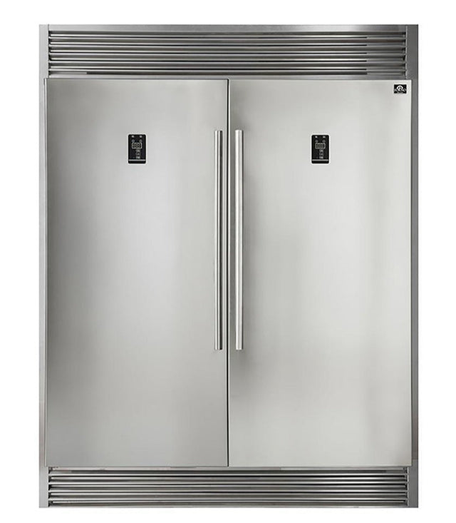 Forno Rizzuto 60" 2-Piece Convertible Refrigerator/Freezer Set with Decorative Trim Kit, 27.6 cu.ft.