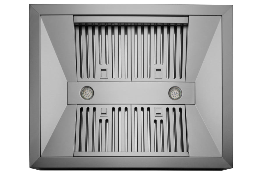 Hauslane | Chef Series IS-500 30” Island Range Hood | Elegant Canopy Design with Powerful Motor and Quiet Operation | Dual Control, Changeable LED, Delay Shutoff, Baffle Filters | Fits 6” Round Duct