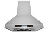 Hauslane | Chef Series IS-500 36” Island Range Hood | Elegant Canopy Design with Powerful Motor and Quiet Operation | Dual Control, Changeable LED, Delay Shutoff, Baffle Filters | Fits 6” Round Duct