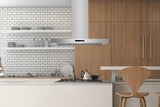 Hauslane | Chef Series IS-700 30" Modern Island Range Hood | Sleek Contemporary Canopy Design | Heavy Duty Suction Power, Dishwasher-Safe Baffle Filters, and LED | Fits 6” Round Duct or Recirculation lifestyle 
