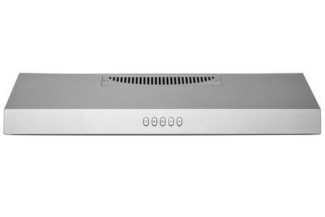 Hauslane | Chef Series PS16 30" Under Cabinet Range Hood, Stainless Steel | Contemporary Modern Design, Mechanic Button Control, Aluminum Filters, LED Lamps, 4-Way Venting Options