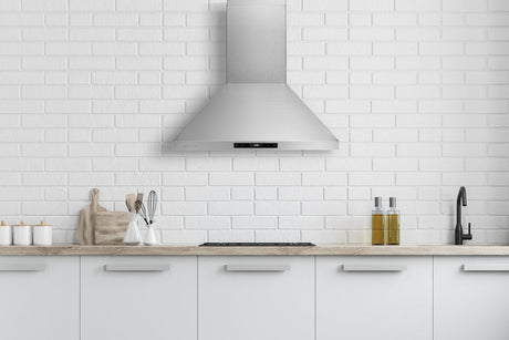 Hauslane | Chef Series Range Hood 30" WM-538 Wall Mount Range Hood | European Style Stainless Steel Stove Ventilation | 3 Speed, Touch Control, LED Lamps, Baffle Filters | Vented or Ductless lifestyle