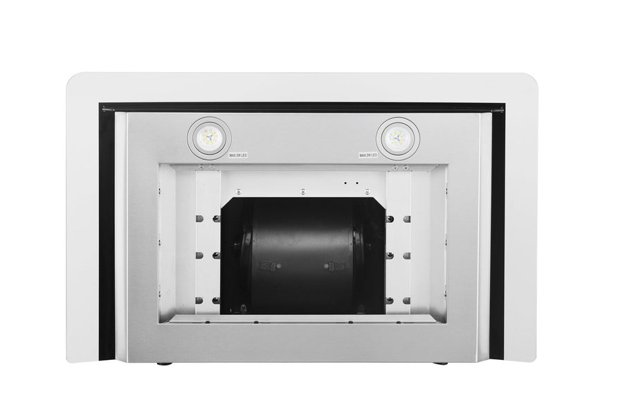 Hauslane | Chef Series Range Hood 30" WM-639 Wall Mount Range Hood | Contemporary Stainless Steel Tempered Glass Stove Ventilation | 3 Speed, Touch Control, Baffle Filters| Vented or Ductless motor