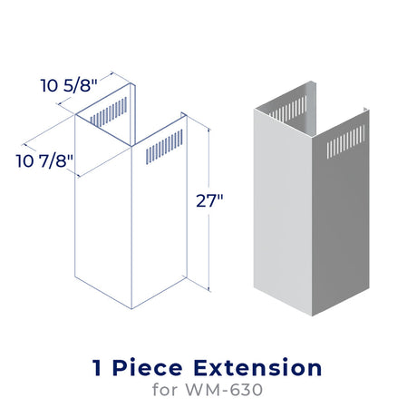 Hauslane Chimney Cover Extension CHE007 for Hauslane Range Hoods WM-630SS-30 and WM-630SS-36