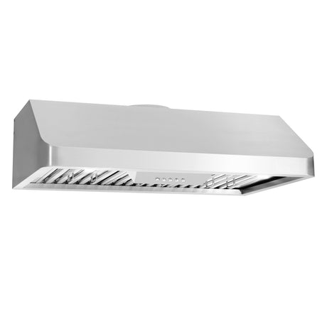 Cosmo 36" Under Cabinet Range Hood with Push Button Controls, Permanent Filters, LED Lights, Convertible from Ducted to Ductless