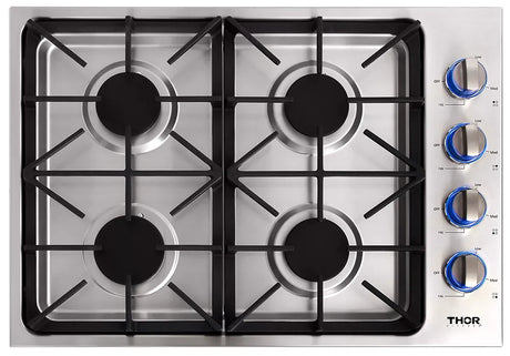 THOR 30 Inch Professional Drop-In Gas Cooktop with Four Burners in Stainless Steel – TGC3001