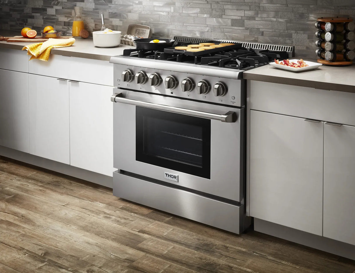 THOR 36 Inch Professional Dual Fuel Range in Stainless Steel – HRD3606U