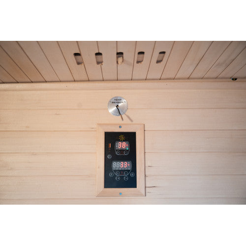 Waverly 3-Person Outdoor Traditional Sauna temperature sensor inside