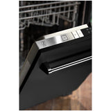 ZLINE 24" Top Control Dishwasher with Stainless Steel Tub and Traditional Handle in Black Matte