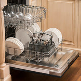 ZLINE 24" Top Control Dishwasher with Stainless Steel Tub and Traditional Handle in Black Stainless Steel