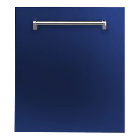 ZLINE 24" Top Control Dishwasher with Stainless Steel Tub and Traditional Handle in Blue Gloss