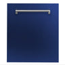 ZLINE 24" Top Control Dishwasher with Stainless Steel Tub and Traditional Handle in Blue Gloss