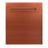 ZLINE 24" Top Control Dishwasher with Stainless Steel Tub and Traditional Handle in Copper