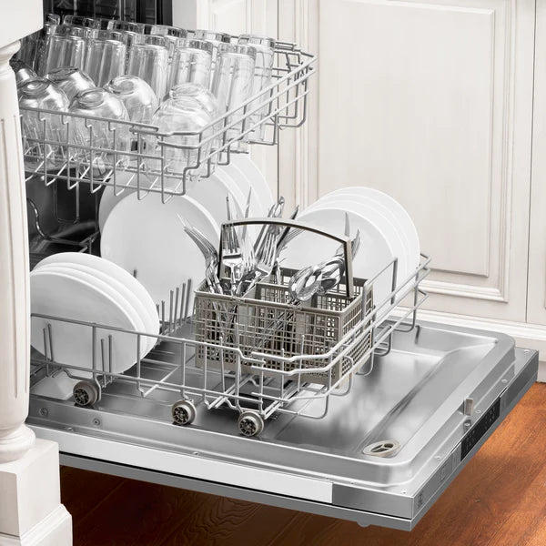 ZLINE 24" Top Control Dishwasher with Stainless Steel Tub and Traditional Handle Stainless Steel