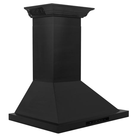 ZLINE 24" CrownSound™Ducted Vent Wall Mount Range Hood in Black Stainless Steel with Built-in Bluetooth Speakers