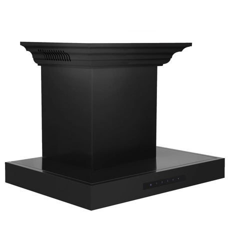 ZLINE 24" CrownSound™Ducted Vent Wall Mount Range Hood in Black Stainless Steel with Built-in Bluetooth Speakers