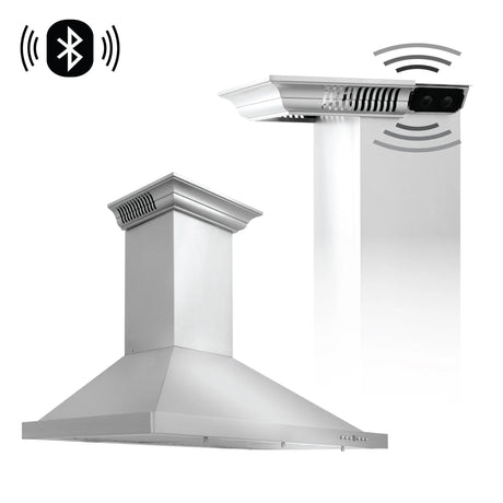 ZLINE 24" CrownSound™ Ducted Vent Wall Mount Range Hood in Stainless Steel with Built-in Bluetooth Speakers