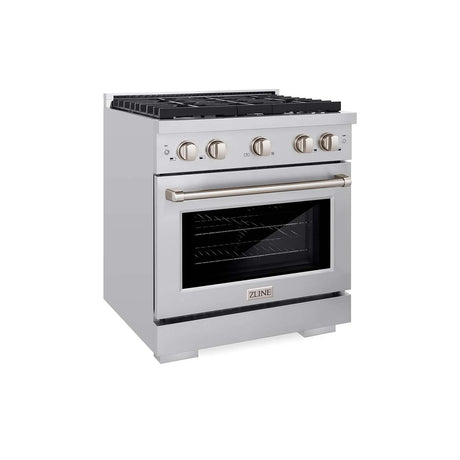 ZLINE 30 in. 4.2 cu. ft. 4 Burner Gas Range with Convection Gas Oven in Stainless Steel