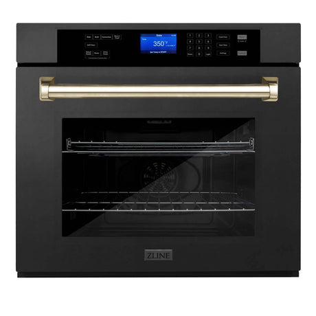 ZLINE 30" Autograph Edition Single Wall Oven with Self Clean and True Convection in Black Stainless Steel