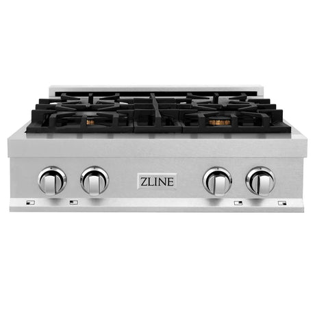 ZLINE 30" Porcelain Gas Stovetop in DuraSnow Stainless Steel with 4 Gas Brass Burners