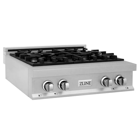ZLINE 30" Porcelain Gas Stovetop in DuraSnow Stainless Steel with 4 Gas Burners