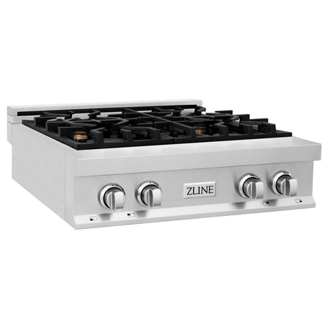 ZLINE 30" Porcelain Gas Stovetop with 4 Gas Brass Burners