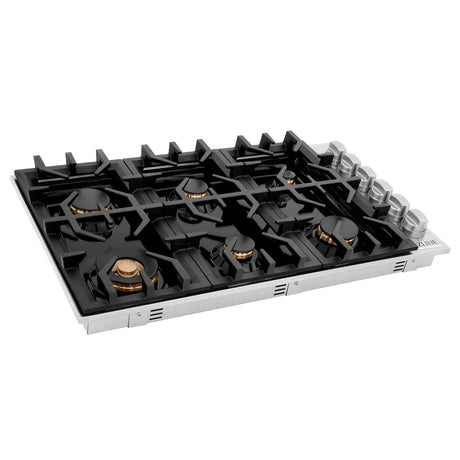 ZLINE 36" Gas Cooktop with 6 Gas Brass Burners