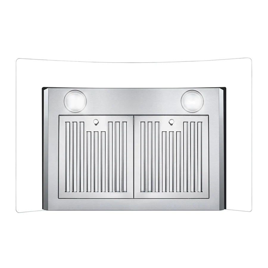 Cosmo 30" Ductless Wall Mount Range Hood in Stainless Steel with LED Lighting and Carbon Filter Kit for Recirculating