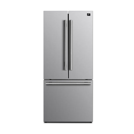 Forno 30" French Door Refrigerator with Bottom Freezer 17.5 Cu.Ft. Capacity - Stainless Steel No Frost Fridge with Ice Maker