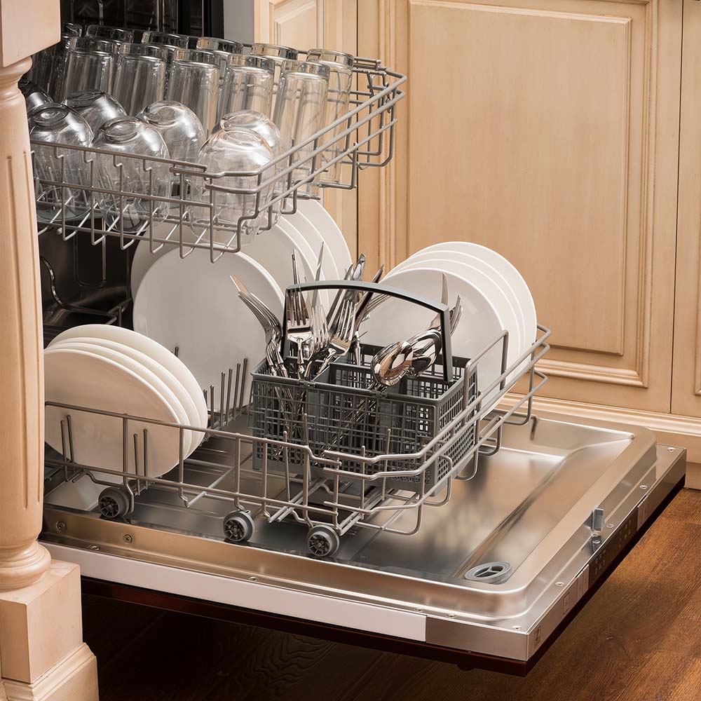 ZLINE 24" Top Control Dishwasher with Stainless Steel Tub and Modern Handle
