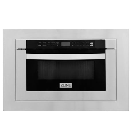 ZLINE 24" Stainless Steel Built-in Microwave Drawer with 30" Trim Kit