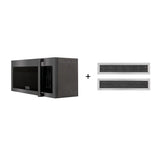 ZLINE 30" 1.5 cu. ft. Over the Range Microwave in Fingerprint Resistant Stainless Steel, Black & Stainless Steelwith Traditional Handle and Set of 2 Charcoal Filters Black Stainless Steel