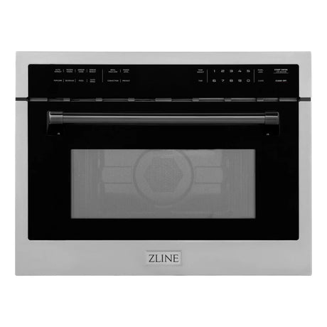 ZLINE Autograph Edition 24" Built-in Convection Microwave Oven in Stainless Steel Matte Black