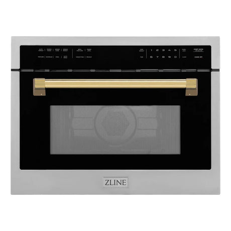 ZLINE Autograph Edition 24" Built-in Convection Microwave Oven in Stainless Steel Polished Gold