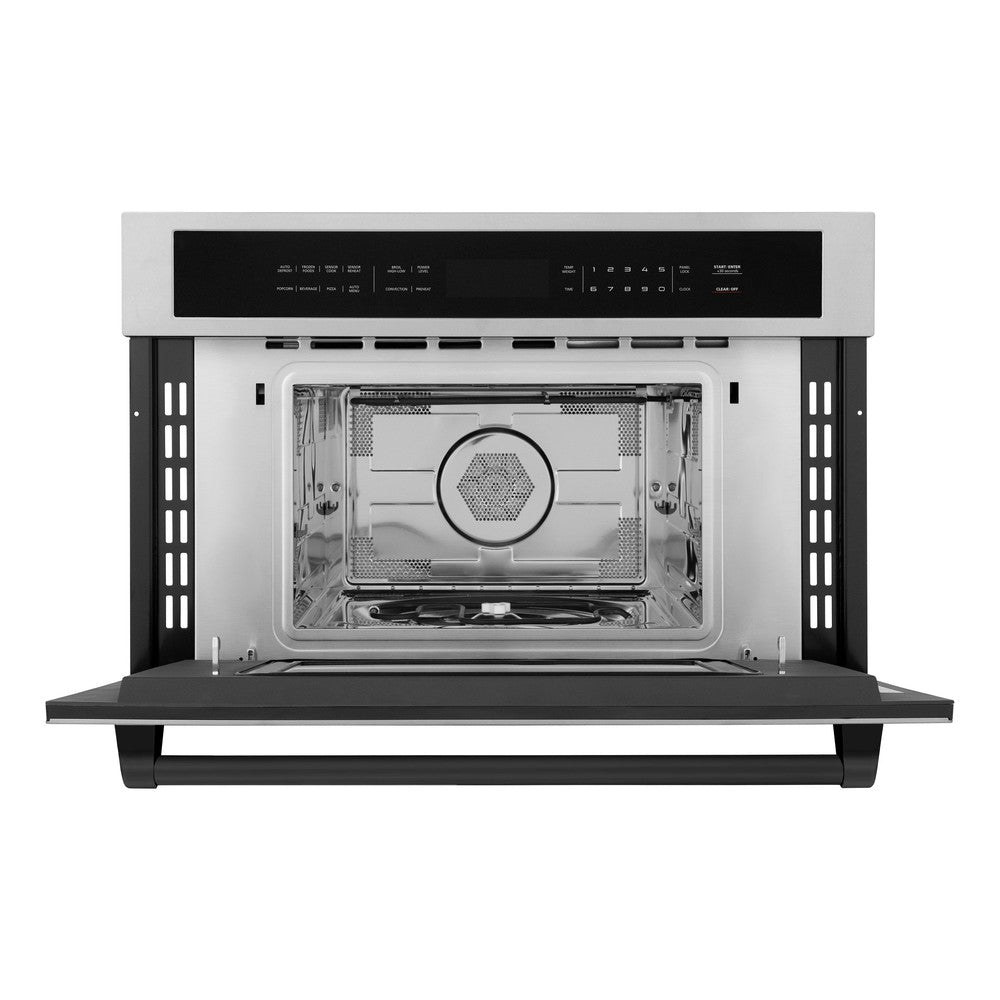ZLINE Autograph Edition 30” Built-in Convection Microwave Oven in Stainless Steel Matte Black Accents